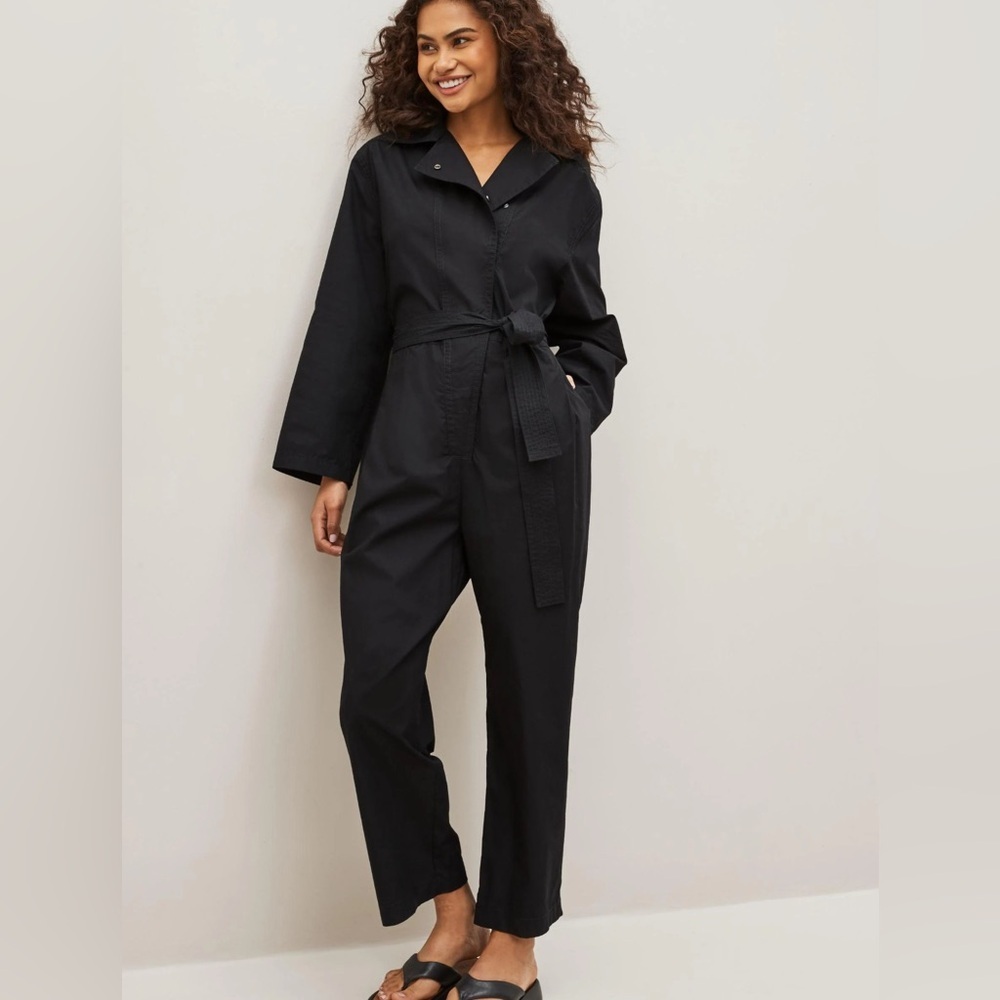 Women’s Black Banana Republic Utility Jumpsuit in Lightweight Cotton M - Picture 1 of 12